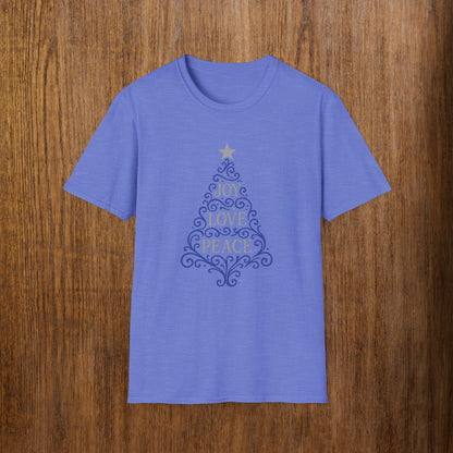 Joy-Love-Peace Tree Blue/Silver
