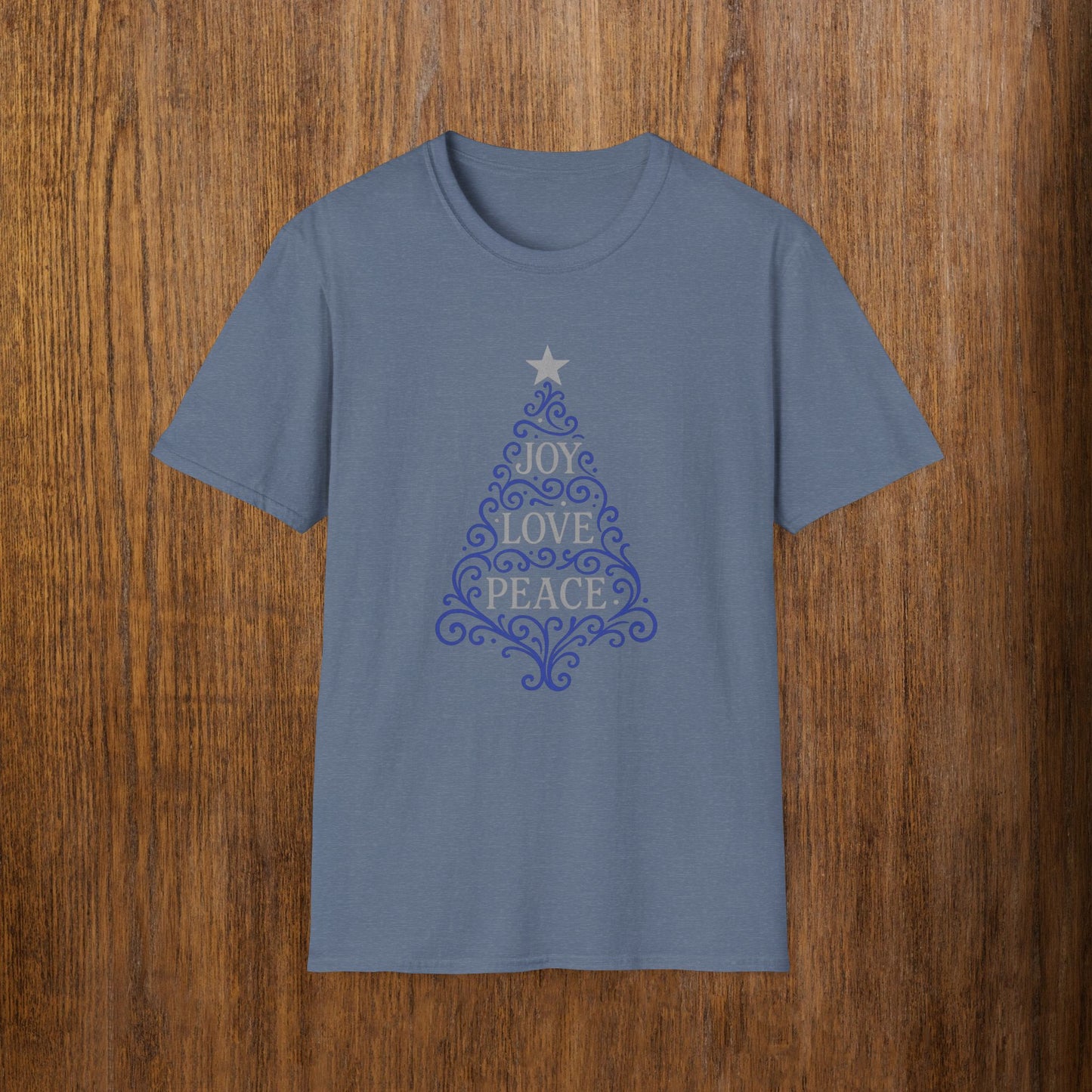 Joy-Love-Peace Tree Blue/Silver