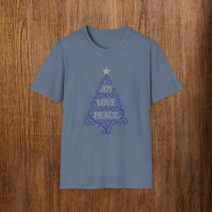 Joy-Love-Peace Tree Blue/Silver